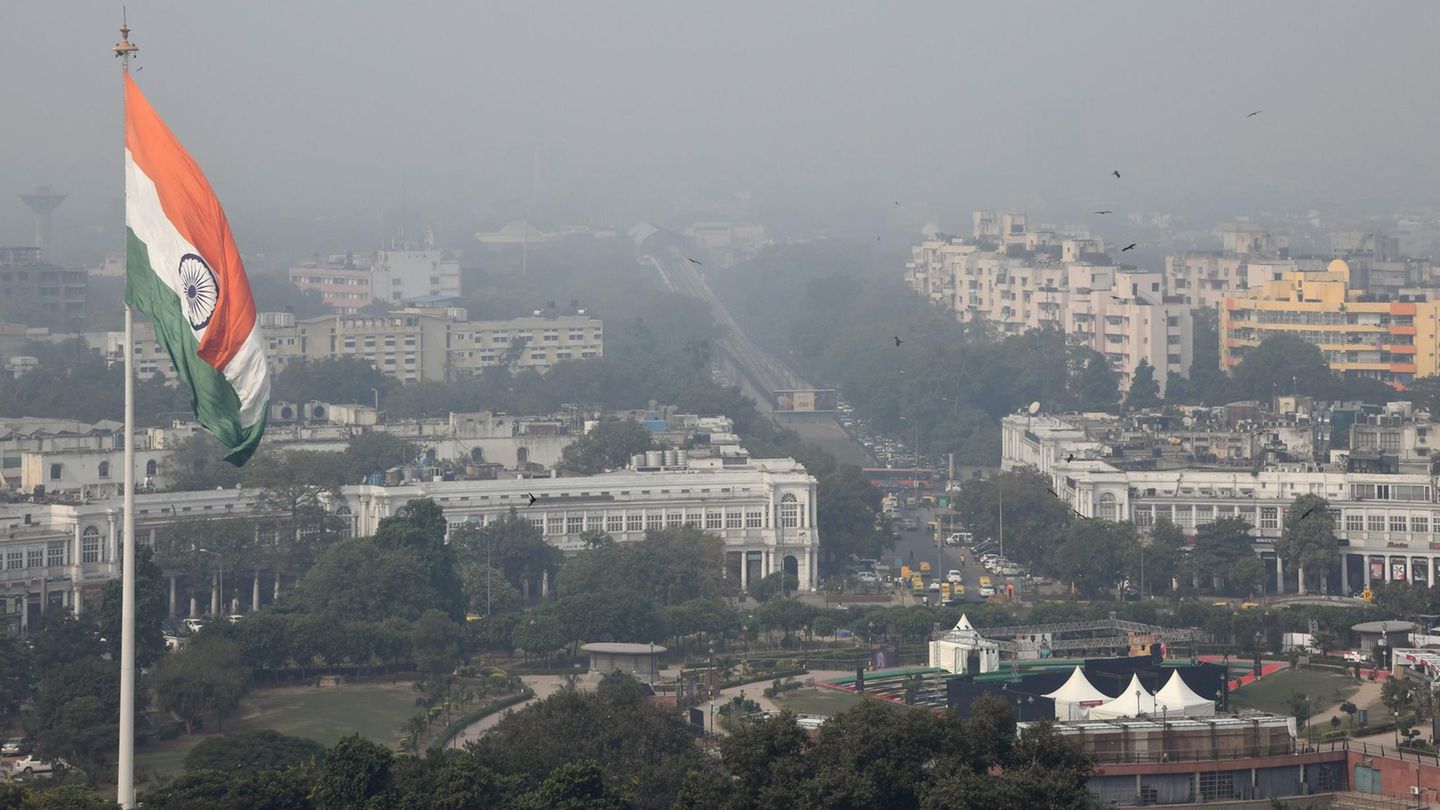 Blick über Indiens Hauptstadt Neu-Delhi