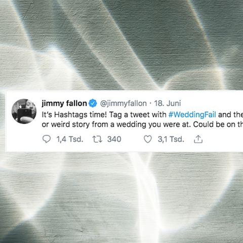 Es ist Hashtagzeit! Tweetet mit #WeddingFail und erzählt uns eure lustigsten und komischsten Geschichten von Hochzeiten.