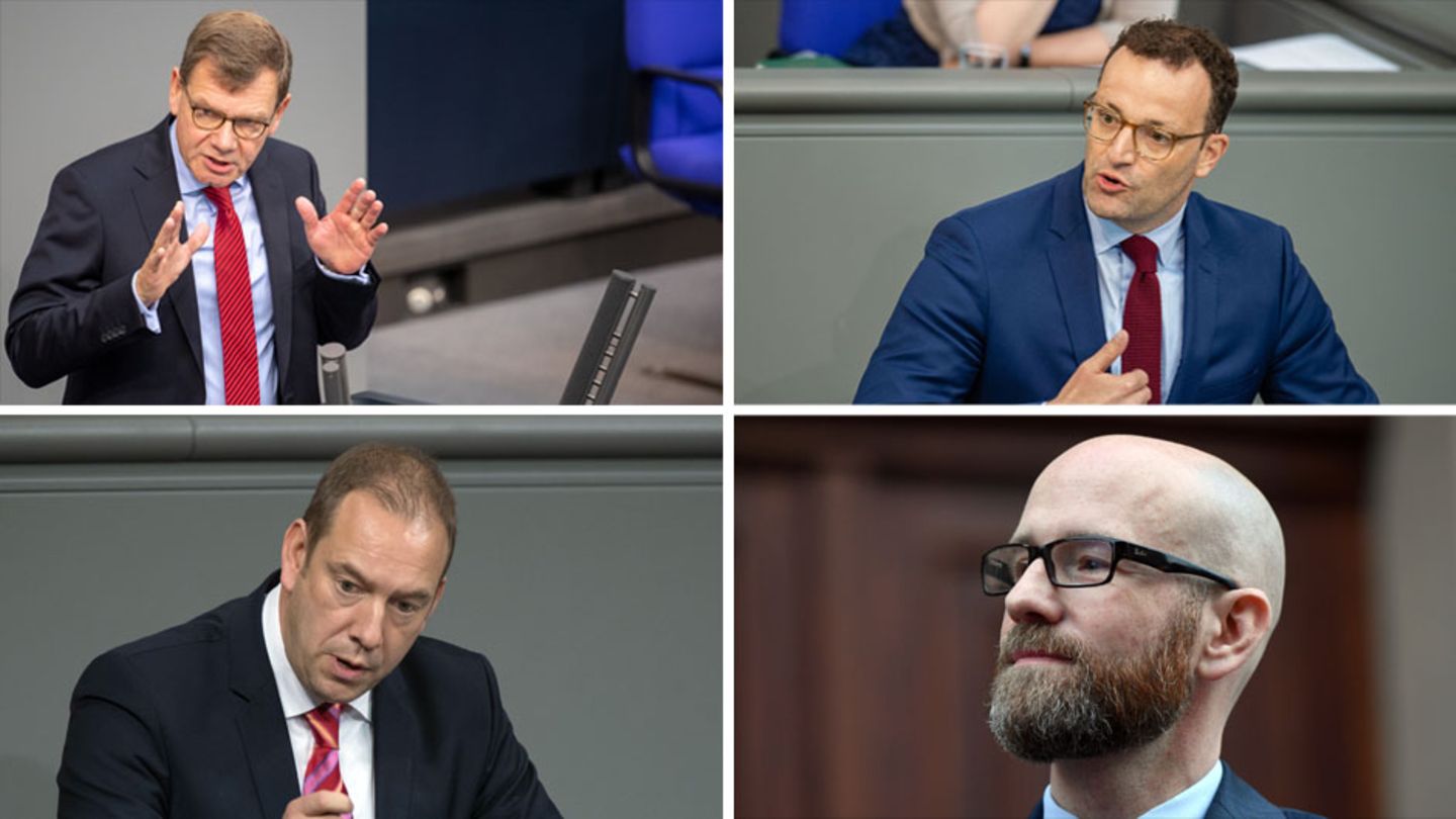 Von links oben nach rechts unten: Johann Wadephul, Jens Spahn, Henning Otte und Peter Tauber