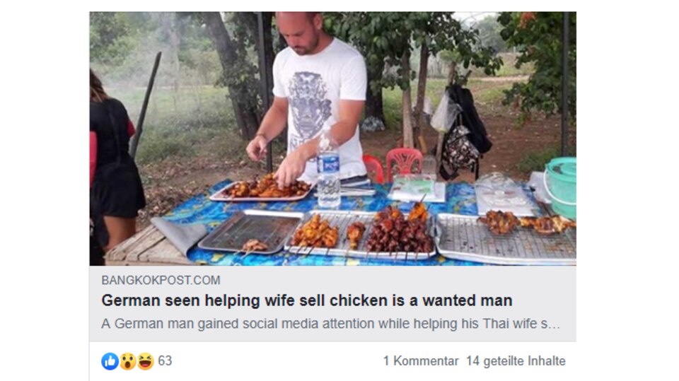 Interpol findet Mann wegen Facebook-Bild aus Thailand, auf dem er grillt. Interpol findet Mann wegen Facebook-Bild aus Thailand, auf dem er grillt.