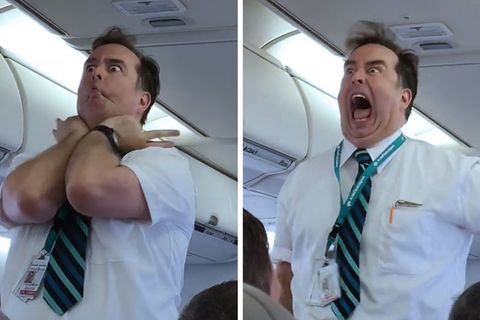Flugbegleiter eskaliert bei Sicherheitseinweisung