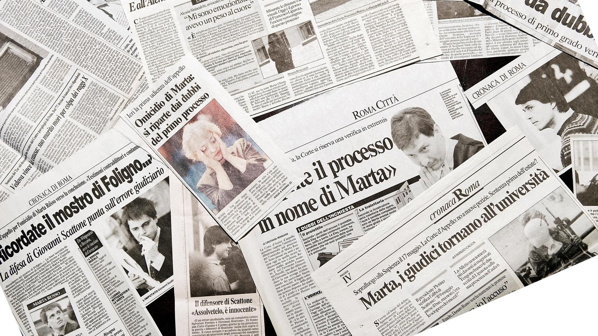 Ausschnitte italienischer Zeitungen, die über den Fall berichten Ausschnitte italienischer Zeitungen, die über den Fall berichten