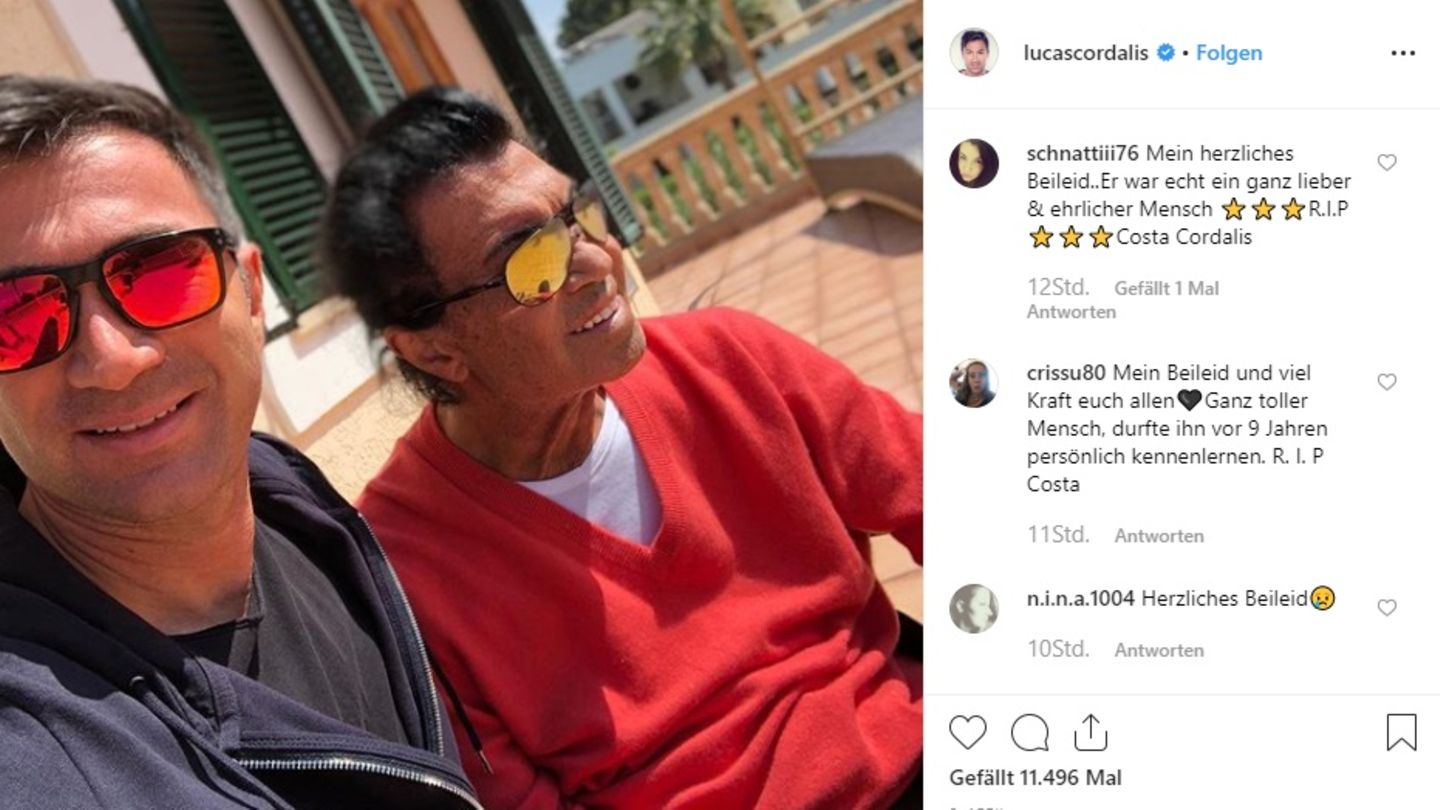 Lucas Cordalis war bis zuletzt bei seinem Vater Costa