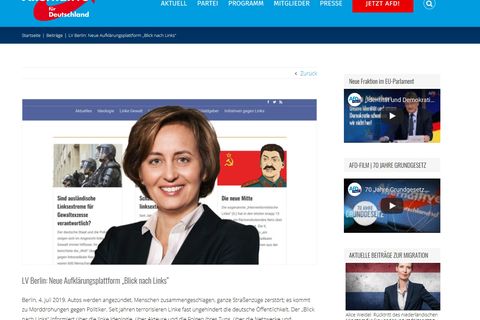 AfD Webportal gegen Links