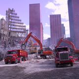 Vier Bagger im Einsatz