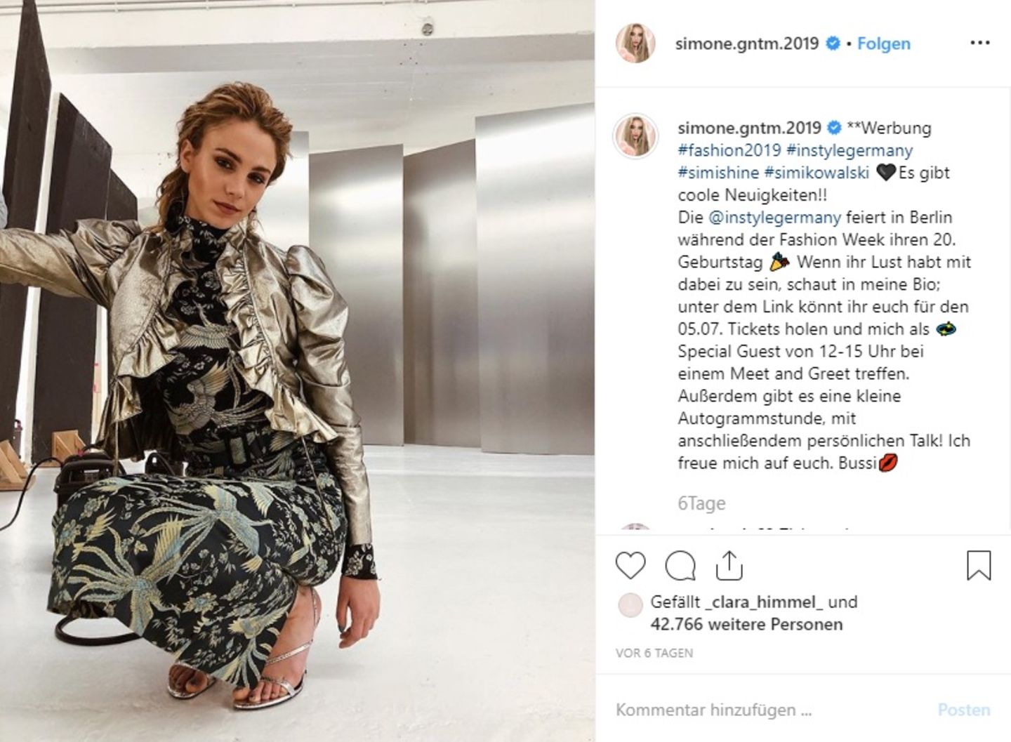 Simone Kowalski zeigte sich auf der Fashion Week Berlin
