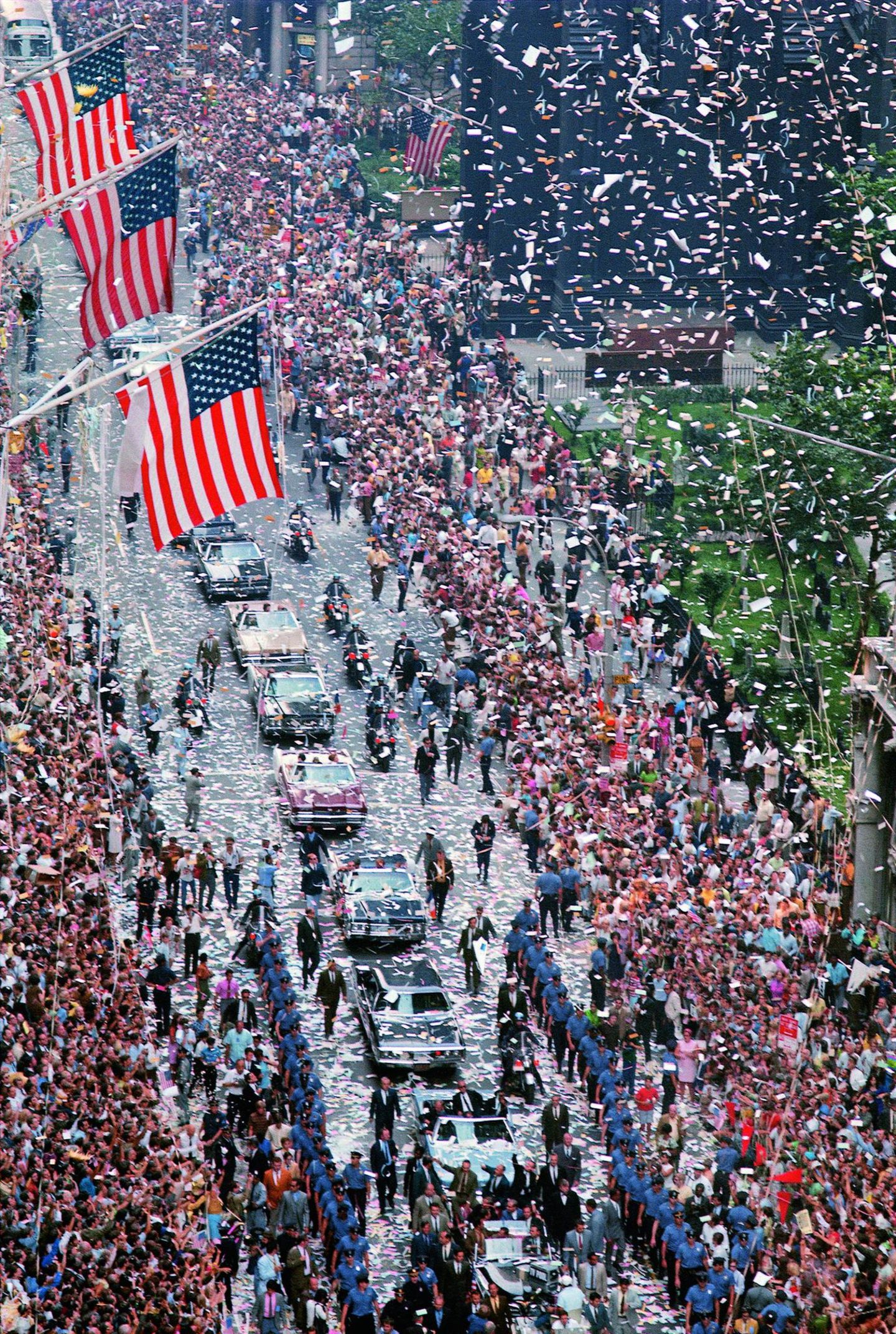 Konfetti-Parade für die Heimkehrer vom Mond: am 13. August 1969 in New York.