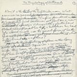 Manuskriptseite aus dem Text von Norman Mailer, das sich im Mailer Archive im Harry Ransom Center in Texas befindet.