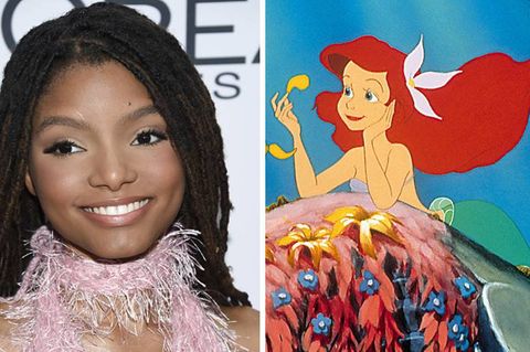 Zusammenschnitt aus Halle Bailey und Arielle von Disney