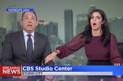 TV-Moderatoren in Panik: Erdbeben erschüttert Fernsehstudio