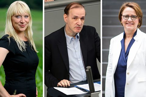 Luise Amtsberg (Grüne) (l.), Gottfried Curio (AfD) und Annette Widmann-Mauz (CDU) (r.) sind drei von sechs vom stern befragten Expertinnen und Experten für Migrationspolitik