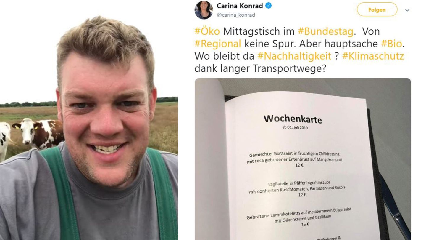 Bauer sauer über Speisekarte im Bundestag Bauer sauer über Speisekarte im Bundestag