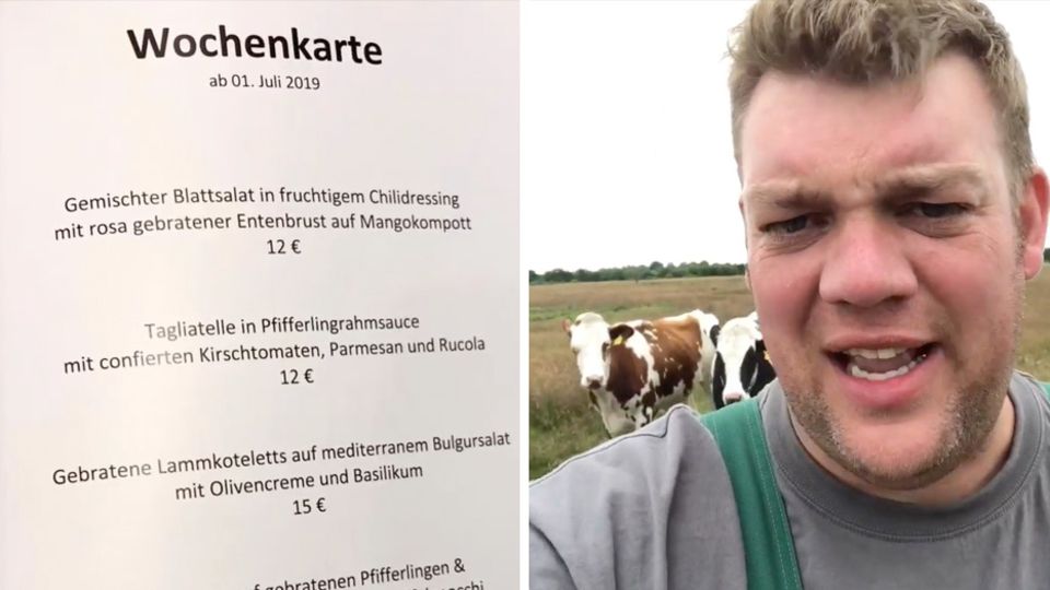 Landwirt Thomas Andresen regt sich auf Facebook über die Speisekarte der Bundestags-Kantine auf Landwirt Thomas Andresen regt sich auf Facebook über die Speisekarte der Bundestags-Kantine auf