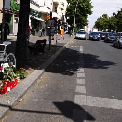 Die weißen Räder erinnern an tote Radfahrer.