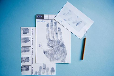 Finger- und Handabdrücke, Spurenkarte