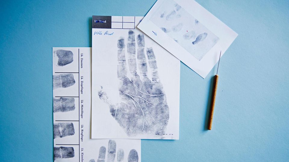 Finger- und Handabdrücke, Spurenkarte