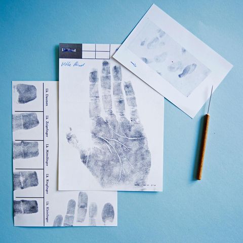 Finger- und Handabdrücke, Spurenkarte
