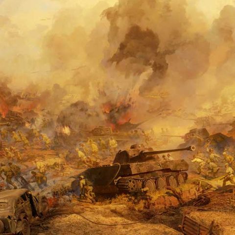Im Museum in Belgorod feiert das riesige Diorama von N.But, G.Sevostyanov und V.Shcherbakov die Legende auf über 1000 Quadratmetern.