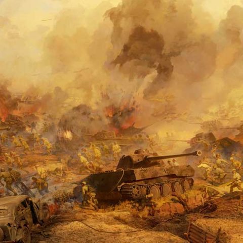Das riesige Diorama beschwört die Panzer-Legende auf über 1000 Quadratmetern.