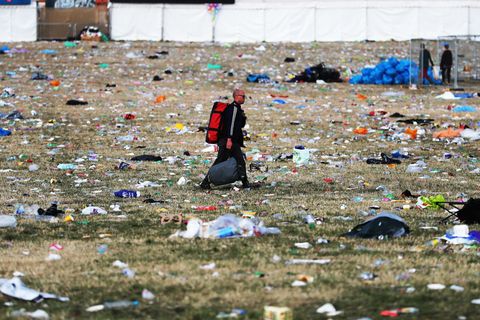 Müllberge beim Glastonbury Festival 2019