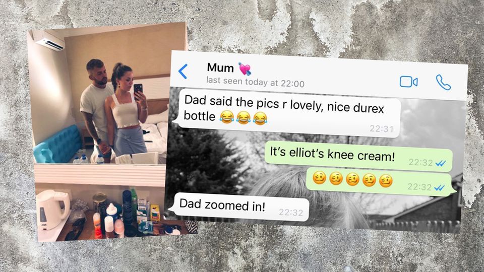 Urlaubsbild an Eltern und deren Reaktion