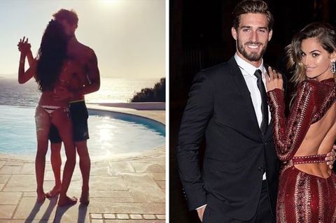 Kevin Trapp bekommt eine Tanzstunde von seiner Verlobten Izabel Goulart.