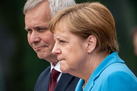 Bundeskanzlerin Angela Merkel (CDU) mit Finnlands Ministerpräsidenten Antti Rinne