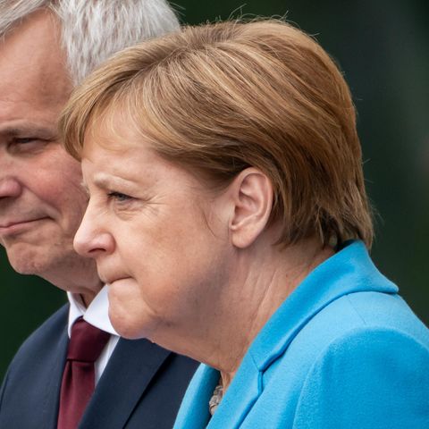 Bundeskanzlerin Angela Merkel (CDU) mit Finnlands Ministerpräsidenten Antti Rinne