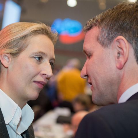 AfD-Fraktionsvorsitzende Alice Weidel und der Thüringer Landesvorsitzende Björn Höcke