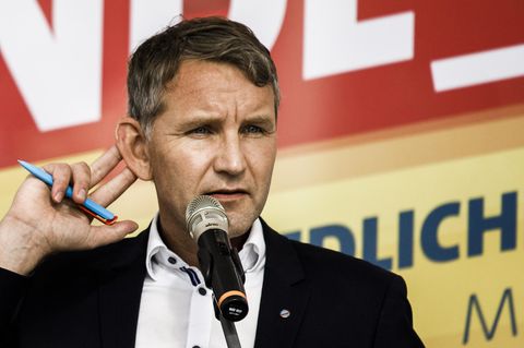 Björn Höcke (AfD), Landesvorsitzender Thüringen, beim Wahlkampfauftakt der AfD vor der Landtagswahl in Brandenburg