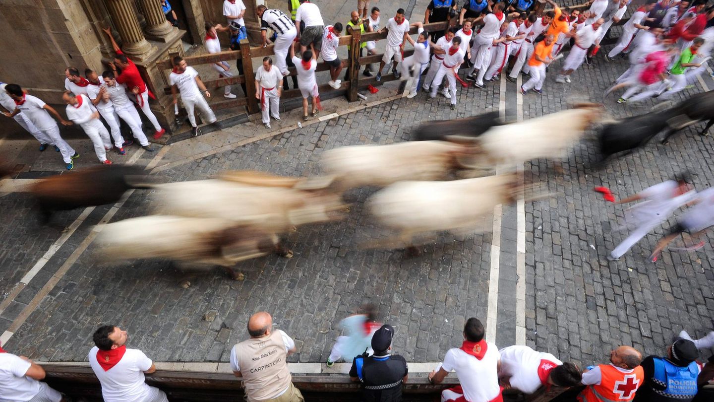 Stierhatz in Pamplona