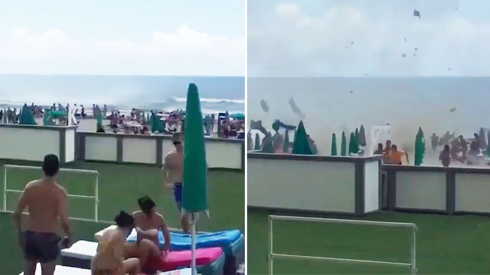 Italien: Wasserhose verwüstet beliebten Urlaubsstrand bei Neapel Italien: Wasserhose verwüstet beliebten Urlaubsstrand bei Neapel