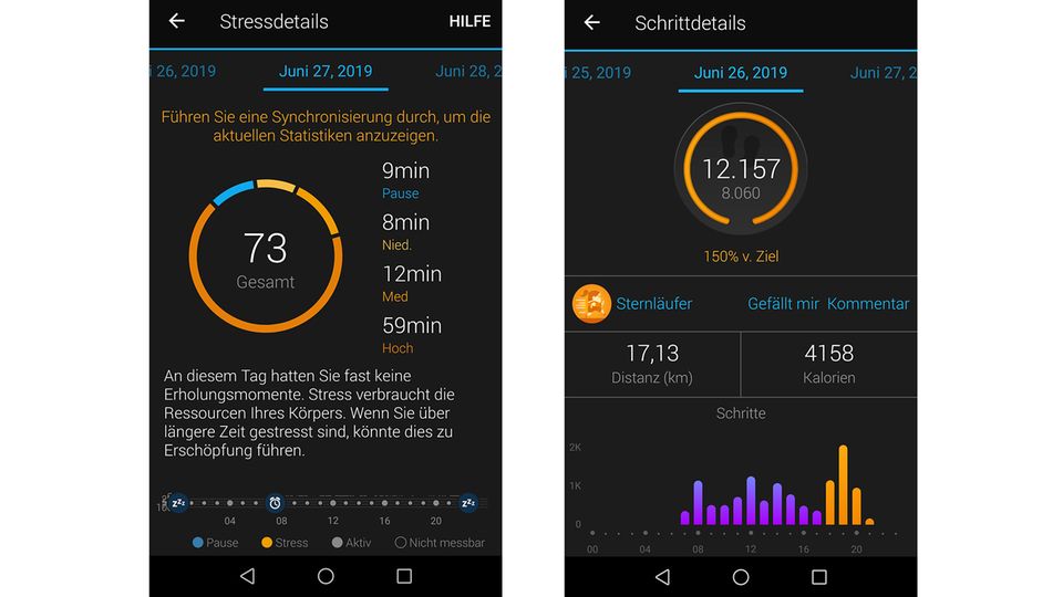 Garmin Marq Expedition: Auswertung mit der Garmin Connect App: "An diesem Tag hatten Sie fast keine Erholungsmomente" Auswertung mit der Garmin Connect App: "An diesem Tag hatten Sie fast keine Erholungsmomente"