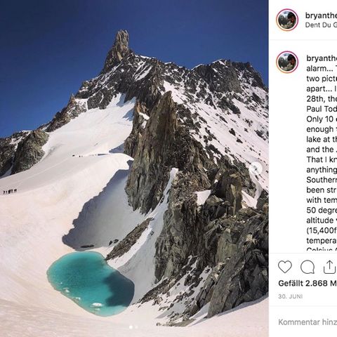 Die Aufnahme entstand am Dent du Géant, ein Viertausender in der Mont-Blanc-Gruppe