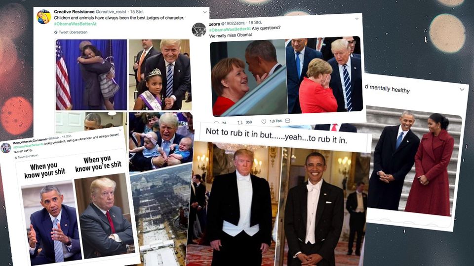 Tweets, die Trump mit Obama vergleichen
