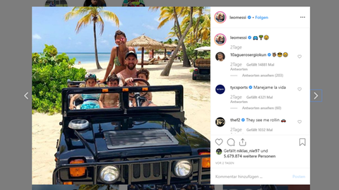 Fußballer Lionel Messi entspannt derzeit mit seiner Familie, andere Stars sonnen sich ebenfalls am sonnigen Karibikstrand. 