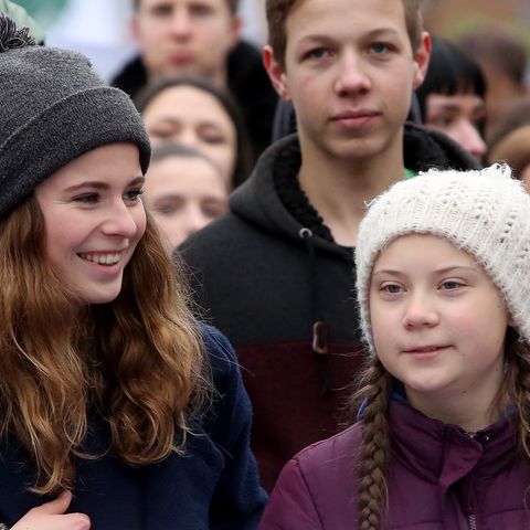 Luisa Neubauer und Greta Thunberg bei einer "Fridays for Future"-Demo in Hamburg