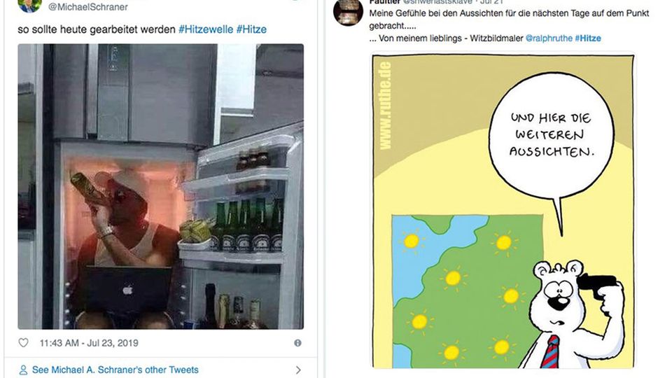 Sommer in Deutschland : "So sollte heute gearbeitet werden" – so kreativ reagieren Twitternutzer auf die Hitze