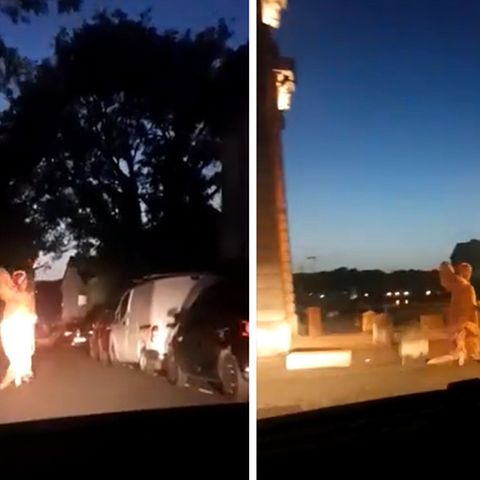 T-Rex läuft vor Polizei weg – und die Beamten finden's lustig