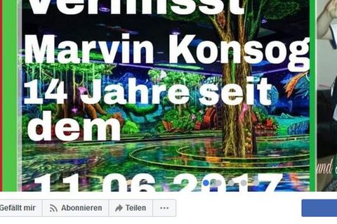 Mit dieser Facebookseite sucht die Mutter von Marvin Konsog nach ihrem Sohn