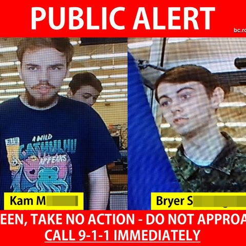 Der Fahndungsaufruf der Royal Canadian Mounted Police zeigt die beiden gesuchten Tatverdächtigen