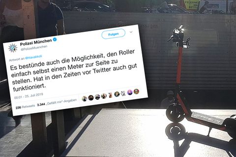 E-Scooter falsch geparkt: So witzig reagiert die Münchner Polizei auf diesen Tweet