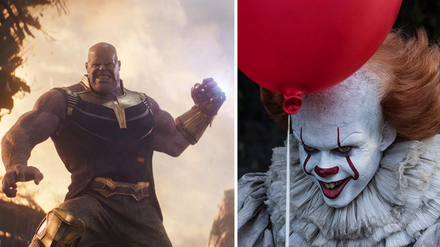 Thanos aus Avengers: Endgame und Pennywise aus Es sind in einer Kollage zu sehen