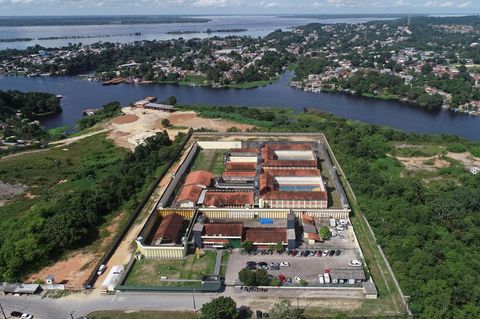 Luftaufnahme des Puraquequara-Gefängnisses in Manaus