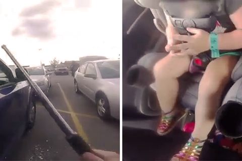 US-Cop befreit Kleinkinder aus Auto