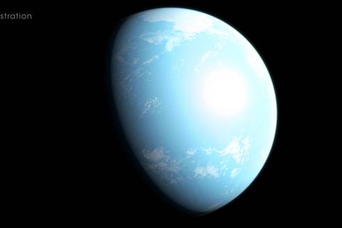 Visualisierung des möglicherweise bewohnbaren Planeten GJ 357 d außerhalb des Sonnensystems.