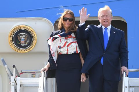 US-Präsident Donald Trump und seine Frau Melania vor der Air Force One