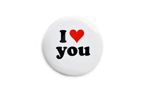 Anstecker mit der Aufschrift "I love you"