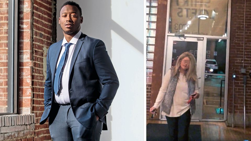 D'Arreion Toles filmte diese weiße Frau (r.) in seinem Appartementhaus, als sie ihm den Zugang zu seiner eigenen Wohnung verwehren wollte. Sie rief die Polizei – obwohl sie sah, wie er mit einem Schlüssel die Wohnungstür öffnete. Seitdem fühlt er sich dort wie ein Fremder.