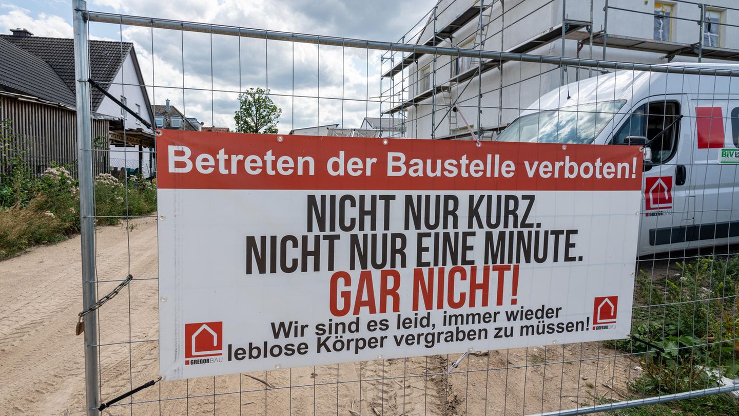 Baustellenschild in Weiden